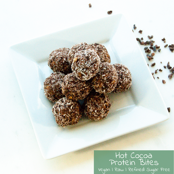 Hot Cocoa Peanut Butter Protein Bites - Bare Life