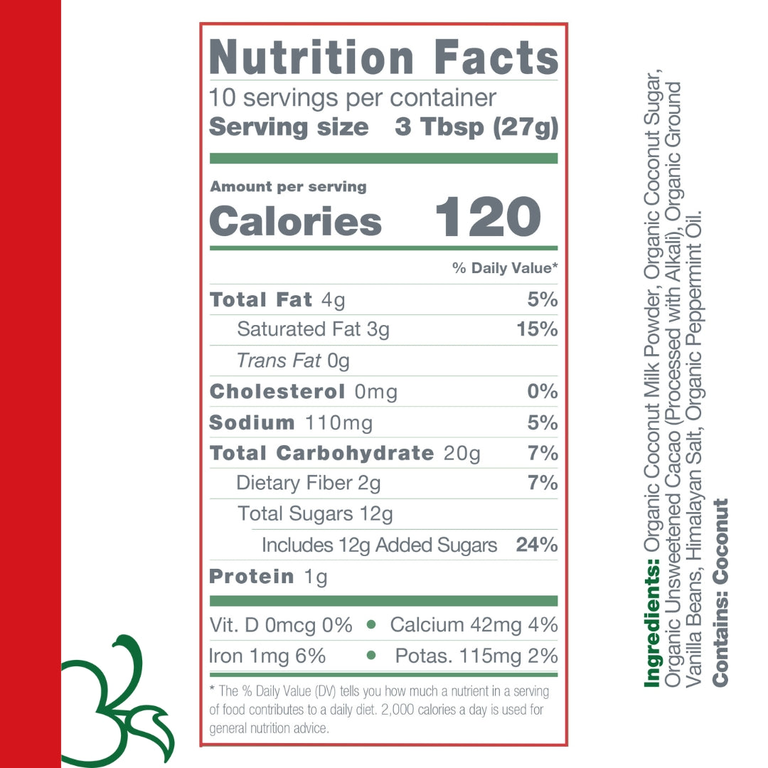 Bare Life Dairy Free Gluten Free Paleo Peppermint Hot Chocolate Nutrition Facts