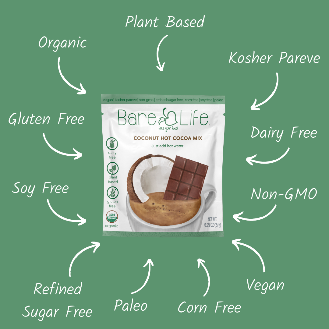 Bare Life Vegan Organic Gluten Free Soy Free Hot Chocolate Mix Packet