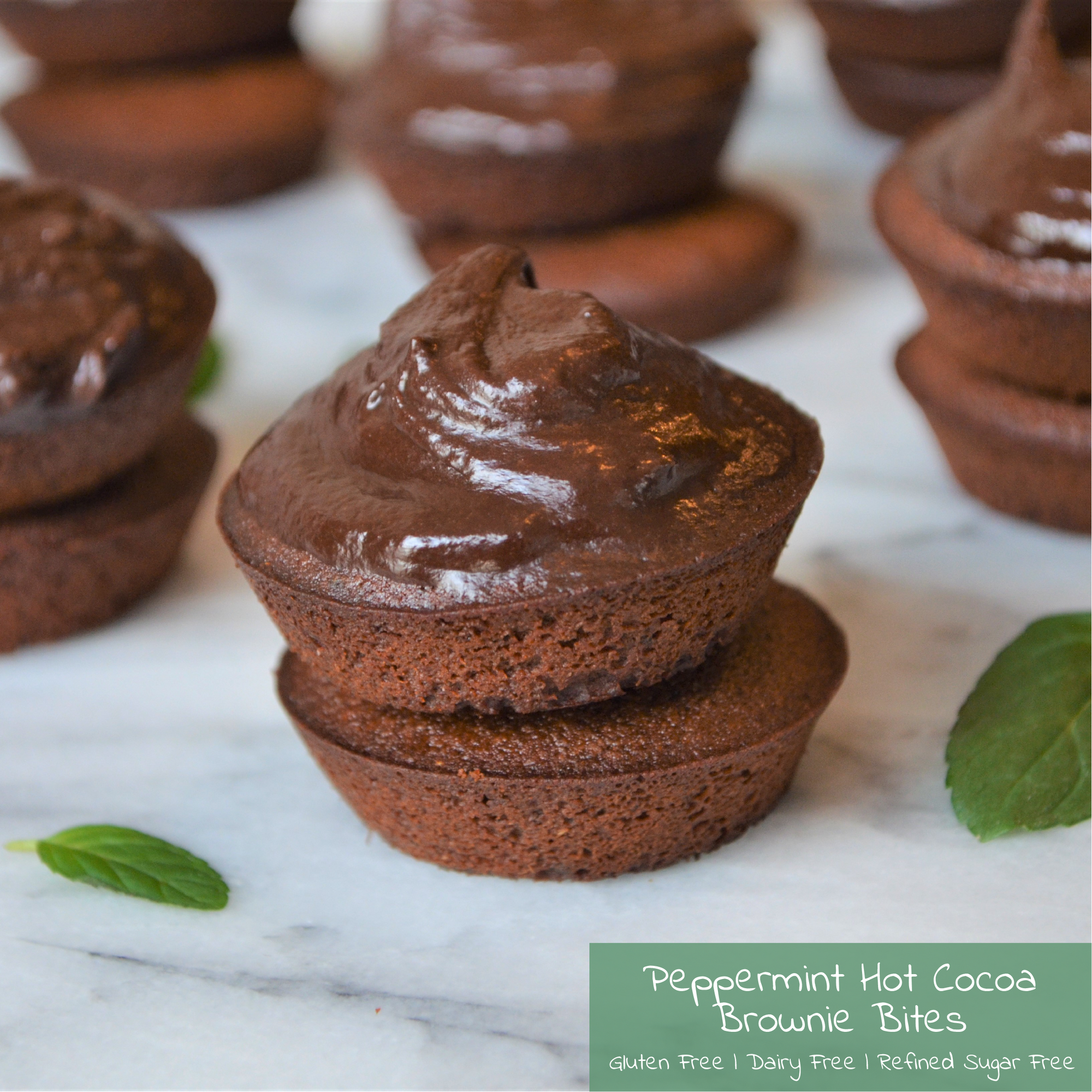 Peppermint Hot Cocoa Brownie Bites