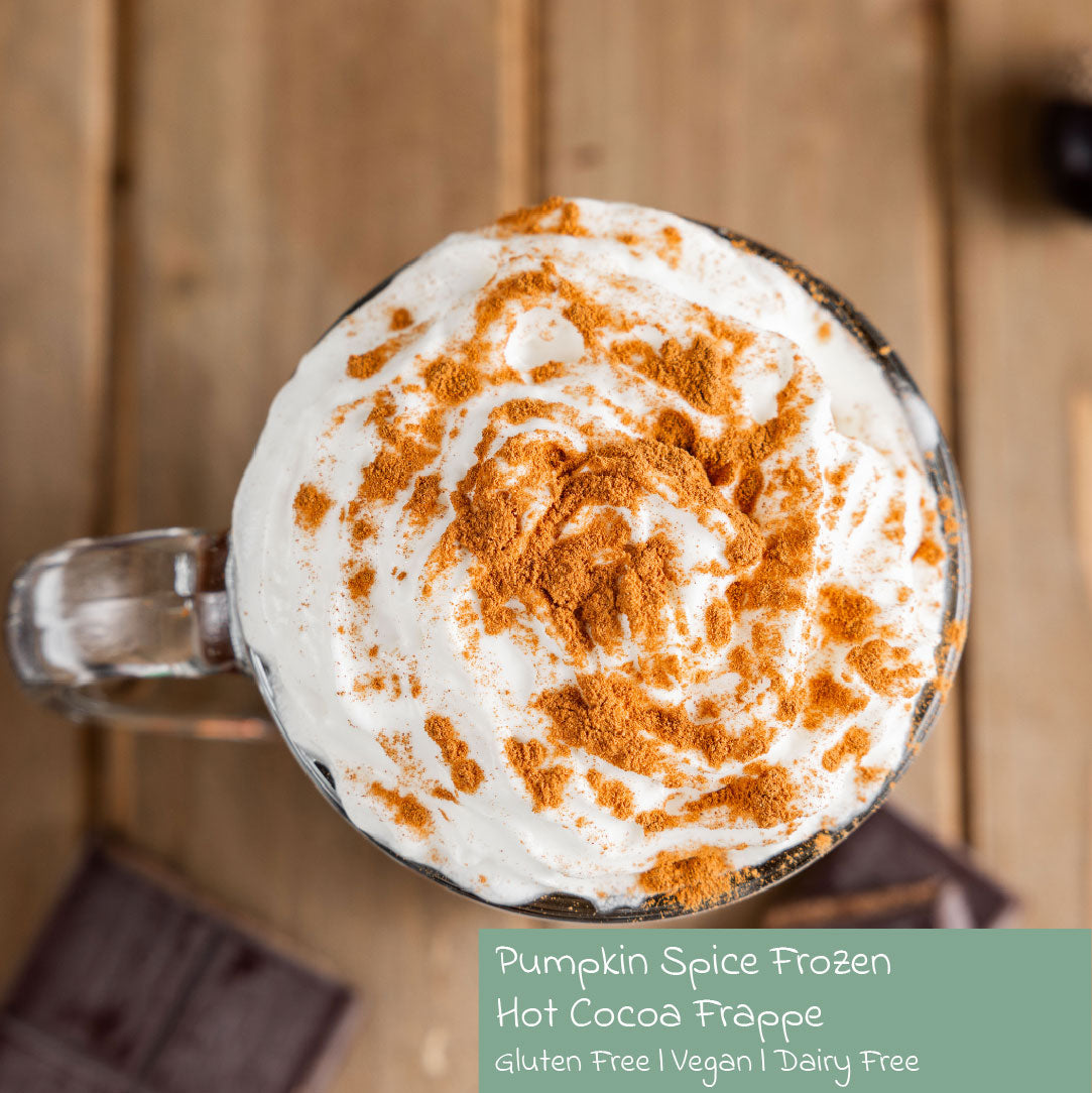 Pumpkin Spice Frozen Hot Chocolate Recipe, Dairy Free, Gluten Free, Vegan