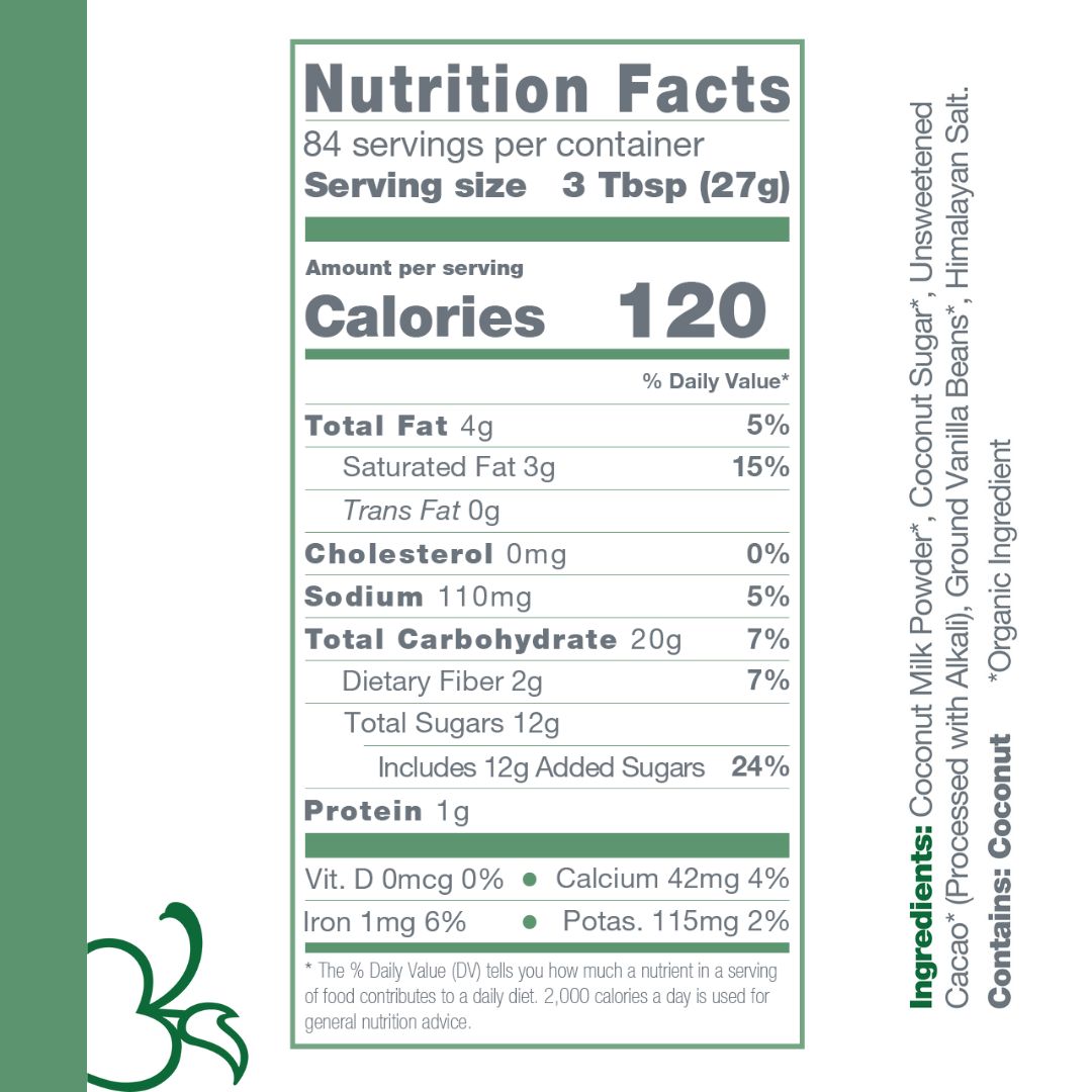 Organic, Dairy Free Coconut Hot Cocoa Mix | 5lb Bulk Bag