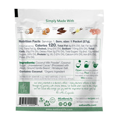 Mezcla instantánea de chocolate caliente de coco sin lácteos | Porción individual | Sin gluten, vegano y orgánico