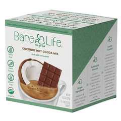 Wholesale Bare Life Instant Dairy Free Coconut Hot Cocoa Mix  |  10 Pack Single Serving | (Case Pack of 6) | Gluten Free, Vegan and Organic