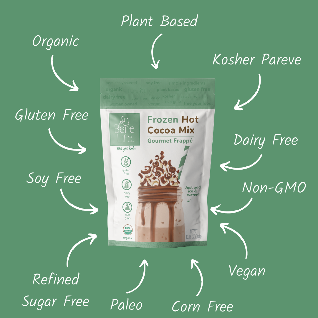 Frozen Hot Cocoa Mix | Gourmet Frappe | Dairy Free, Gluten Free, Vegan, Organic