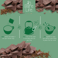 Mezcla instantánea de chocolate caliente de coco sin lácteos | Porción individual | Sin gluten, vegano y orgánico